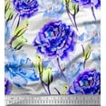 thumbnail image 1 of Soimoi Blue Cotton Poplin Fabric Floral Printed Craft Fabric by The Yard 42 Inch Wide, 1 of 1