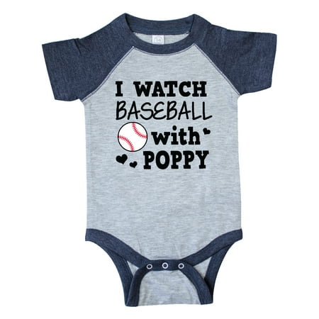 

Inktastic I Watch Baseball with My Poppy Gift Baby Boy or Baby Girl Bodysuit