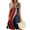 Dark Blue, variant on Women's Elastic Waist Sundress, Sleeveless Summer Casual Dress with Square Neck and Patriotic Print, Stylish Holiday Wear,Blue L
