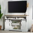 thumbnail image 6 of Walker Edison Farmhouse Barn Door TV Stand for TVs up to 60", Solid White & Rustic Oak, 6 of 19