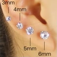 thumbnail image 3 of HOOUN 1PC Titanium Steel Round CZ Stud Earrings Screw Back Ear Stud for Men Women-rose gold white-3MM, 3 of 9