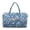 Art Boho Blue Flower, variant on Quilted Duffel Bags for Women Men Weekender Bag with Zipper Pockets Tropical Palm Leaf Monstera Print Lightweight Overnight Luggage Gym Bags for Workout
