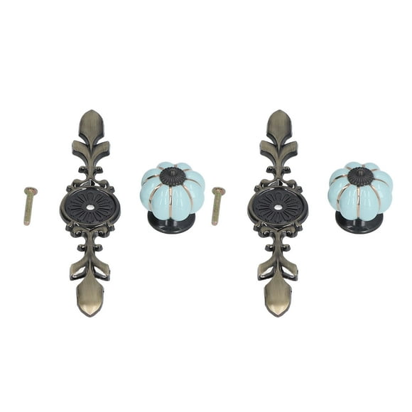 Ceramic Cupboard Door Knobs,2pcs/set Hand Painted Pumpkin Ceramic Knobs Ceramic Cabinet Handle Exquisite Design