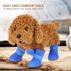 thumbnail image 3 of Botas impermeables Ticfox para perros y mascotas 4 piezas antideslizantes tamaño M azul, 3 of 6
