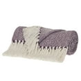 thumbnail image 2 of HomeRoots 478670 50 x 60 in. Parkland Transitional Herringbone Rectangle Throw Blankets, Purple, 2 of 3