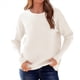 thumbnail image 3 of Suéter de Otoño 2025 para Mujer, Jersey de Punto Acanalado de Larga, Holgado, Cuello Redondo, Murciélago, Suéter Dividido. XXXL, 3 of 9