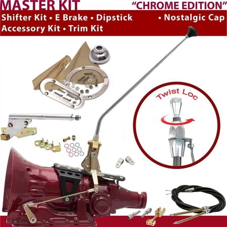 American Shifter AOD Shifter Kit 23 in. E Brake Cable Clevis Trim Kit Dipstick for D0A40
