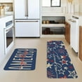 thumbnail image 4 of 2 Pieces 4th of July Kitchen Rugs Independence Day Decorative Floor Mats Kitchen Dirt Counteractive Floor Mats Two Piece Set Bathroom Defend Slip Floor Mat Set Blue, 4 of 6