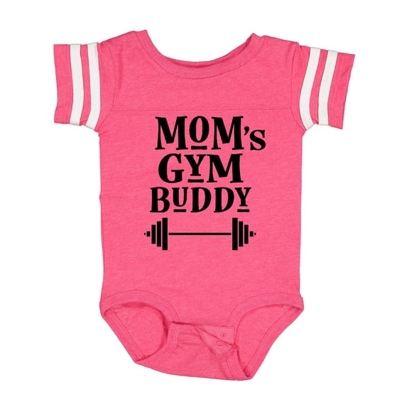 Inktastic Mom's Gym Buddy Fitness Workout Boys or Girls Baby Bodysuit