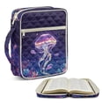thumbnail image 2 of Xixirimido Bible Cover Case for Women Men Large Bible Cover with Handle Quilted Bible Carrying Case Bag Bible Study Supplies Accessories, Jellyfish Corals Starry Night Pattern, 2 of 7