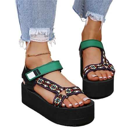 

Women Bulky Platform Slippers Strappy Casual Sandals Ultra-Thick Slide Shoes