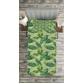 thumbnail image 3 of Ambesonne Palm Leaf Quilted Bedspread Set 2 Pcs, Rainforest Foliage, Twin Size, Green Apple Green, 3 of 3