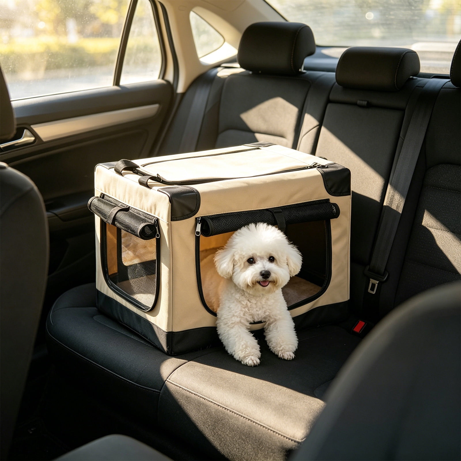Pet Travel Carrier Cage Foldable Dog Cat Kennel - Portable Pet Playpen Tent, Mesh Window, Lightweight Indoor Outdoor Crate, Easy Clean, Versatile Use