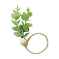 thumbnail image 2 of And Natural Wood Table Napkin Rings With Artificial Green Plants Small round Dining Table Set for 4 Modern, 2 of 5