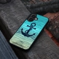 thumbnail image 4 of WIRESTER Shockproof Soft Rubber Cover Case for Apple iPhone 16 Plus 6.7" 2024, Blue Anchor Wood-Look, 4 of 5
