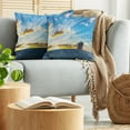 thumbnail image 5 of Ambesonne Nautical Throw Pillow Cover 2 Pack, Sea at Sunset Ship, 18", Blue, 5 of 7