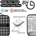 thumbnail image 4 of Gray and Black Checkered Pattern Insulated Lunch Bag with Shoulder Strap and Bottle Holder,Bento School Lunch Bag Box,11x9.5x3.5 Inches, 4 of 5