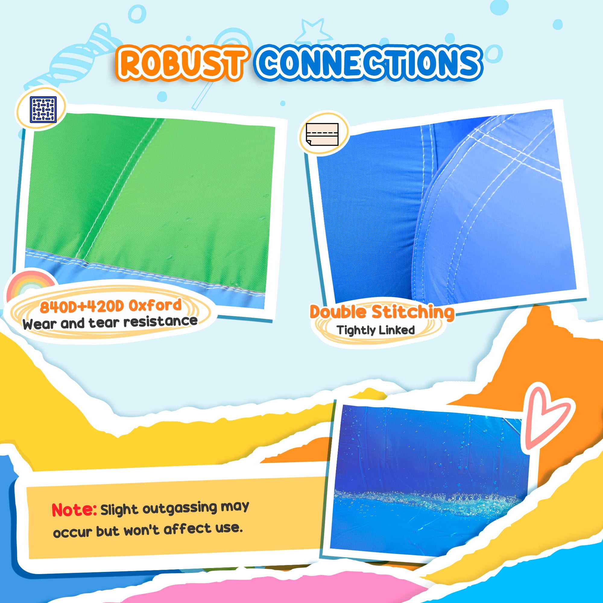 Qaba Inflatable Water Slide, Water Bounce House for Kids Outdoor Fun with Large Trampoline, Splash Pool, 550W Blower, Basketball Hoop, Dart Board