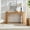 Natural, variant on Noble House 59" Modern Console Table, Curved Top, Stripe Legs, Drawer Storage, Entryway Sofa Table, Black