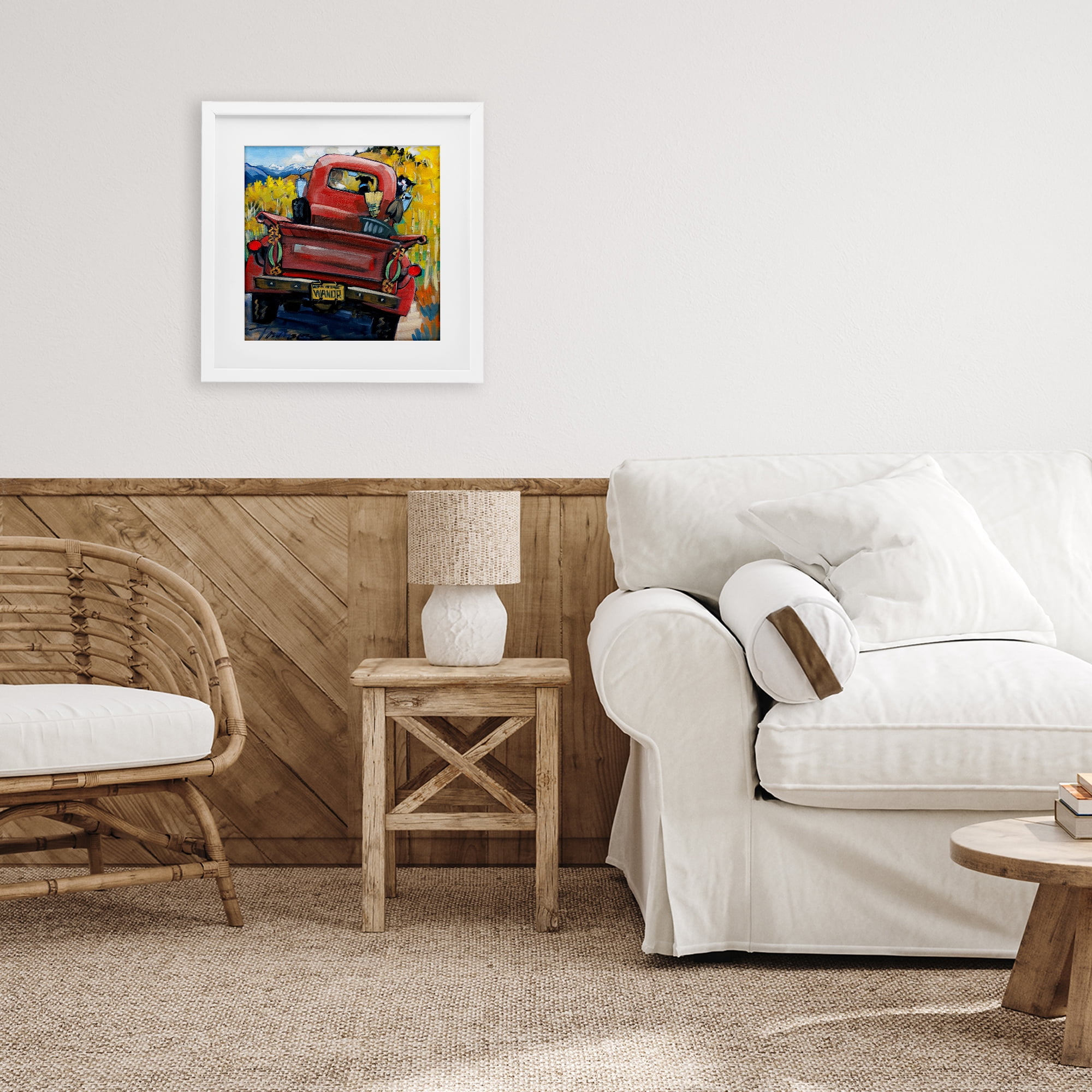 Stupell Industries Wander Truck Through Wheat Grass White Framed Print Under Glass, design by CR Townsend