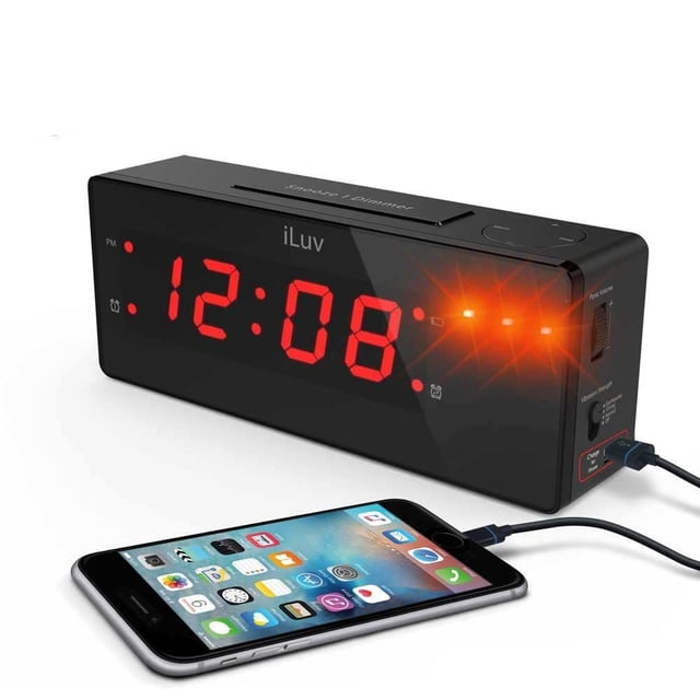 Cargador Reloj Despertador iLuv Timeshaker Hotel LED Jumbo 1.4'