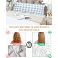thumbnail image 3 of Blue Checkered Pillow Cases Body Size, Smooth Satin Pillowcase for Hair and Skin, Blue White Buffalo Plaid Decorative Cooling Bed Pillow Covers with Zipper, 20x54 Inches, 3 of 5