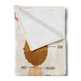 thumbnail image 2 of Educational Soft Flannel Fleece Throw Blanket, Little Cartoon Girl Children Body Parts School Science Class, Cozy Plush for Indoor and Outdoor Use, 70" x 90", Pale Pink Brown Cream, by Ambesonne, 2 of 5