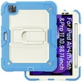 thumbnail image 2 of Rugged Case For iPad Pro 11 2022/2021/2020/2018 – 3-Layer Protection Shockproof Stand Cover with Screen Protector, Adjustable Stand, Shoulder Strap, & Pencil Holder -- Skyblue, 2 of 10