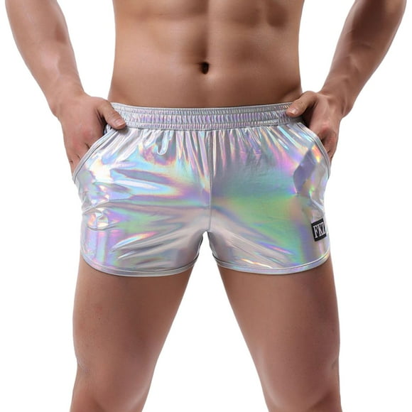 PEASKJP Mens Trunk Underwear Cotton Boxer Briefs Cotton Regular Long Mens Boxer Briefs Underwear,Silver L