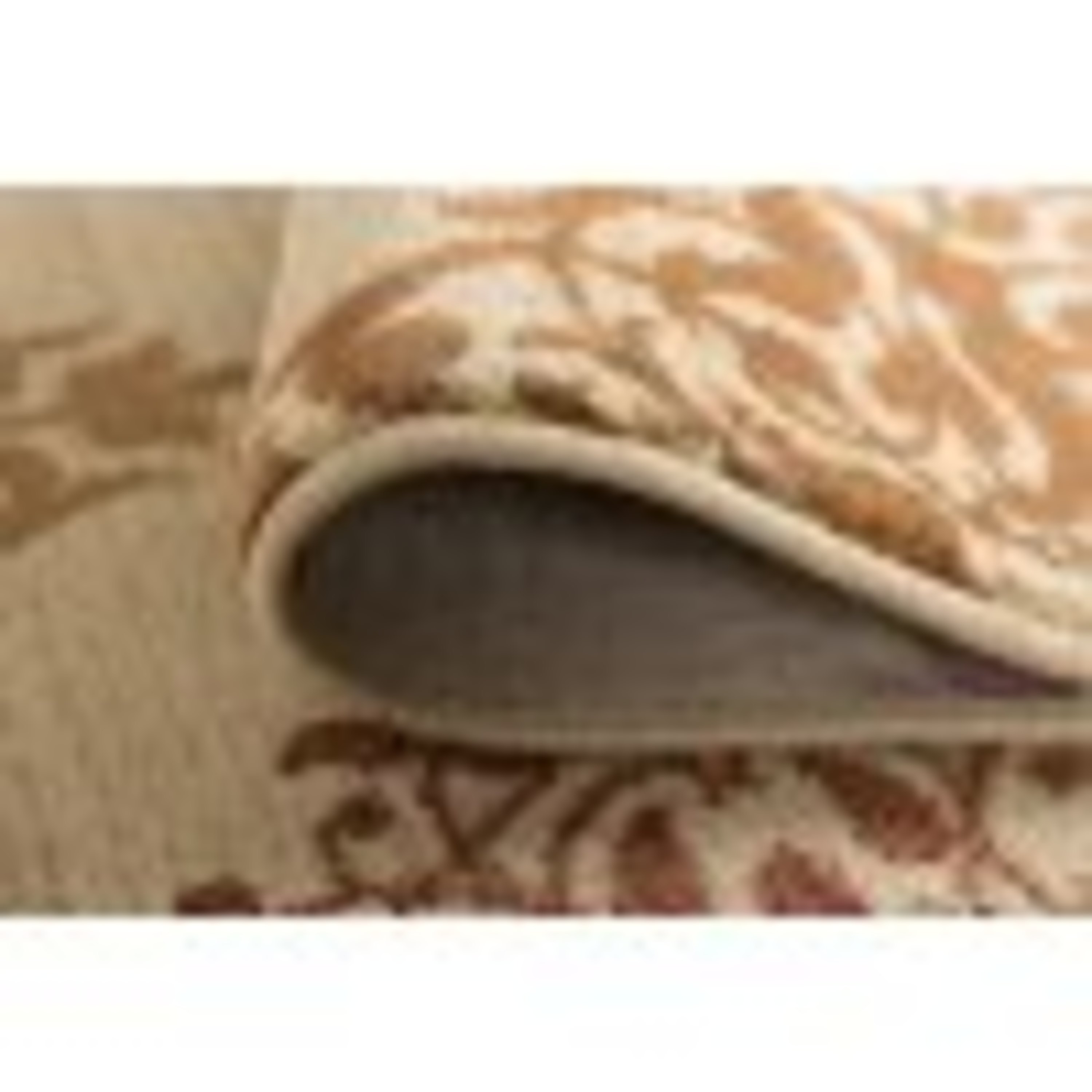 Impressions Transitional 5' Round Beige and Red Polypropylene Indoor Area Rug