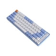 thumbnail image 2 of Teclado para juegos de 65 teclas, inalámbrico, ergonómico, multifuncional, con 3 modos de intercambio en caliente Azul Blanco, 2 of 9