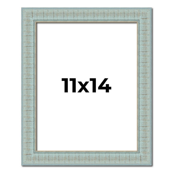 11x14 Frame Blue Teal Distressed Solid Wood Picture Frame | 1.625 Inch Moulding Width | Sonoma Blue