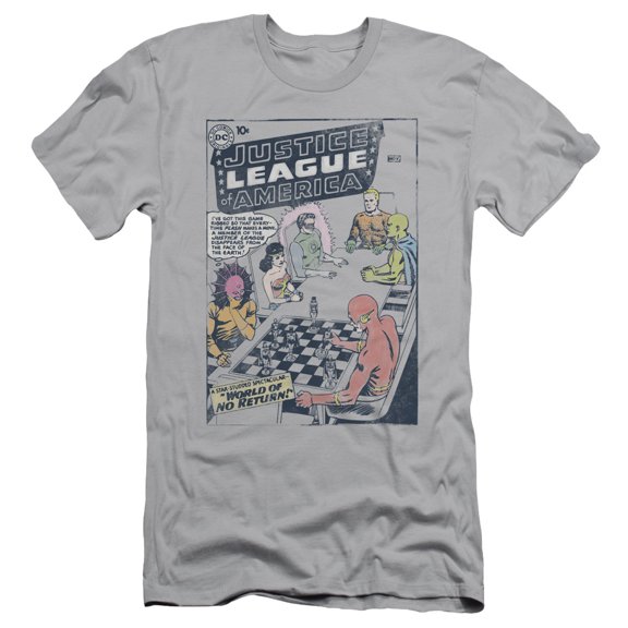 JLA Justice League World Of No Return S/S Adult 30/1 T-Shirt Silver