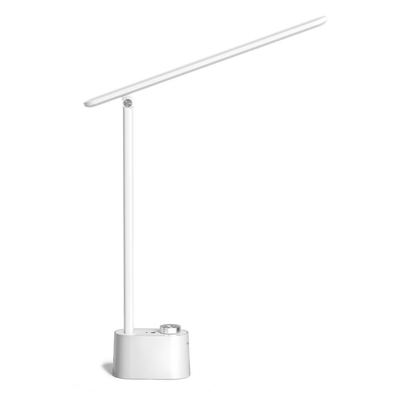 Sleek Adjustable Task Light - Modern White Study Lamp with 360° Rotatable Shade & Touch-Sensitive Base for Home Office