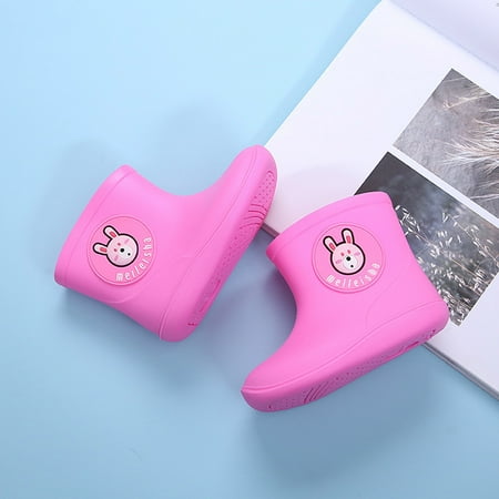 

Qepwscx Kids Boys Girls Cartoon Rubber Waterproof Rain Shoes Rain Boots Clearance