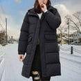 thumbnail image 2 of Breezora Women Longline Quilted Puffer Coat Casual Loose Fit Winter Jacket Comfortable Daily Outerwear L Size Black, 2 of 4