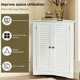 thumbnail image 6 of Costway Corner Storage Cabinet Freestanding Floor Cabinet Bathroom w/ Shutter Door White, 6 of 12