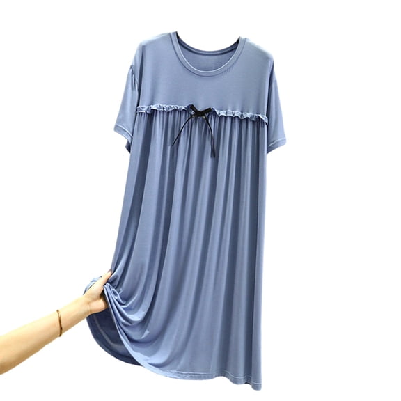 Nmnitkp Maternity Dress High Quality Healthy Fabric Maternity Nursing Nightgowns Women Pregnancy Short Sleeve Nightdress Soft Side Split Loungewear Pjs