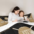 thumbnail image 5 of Homewish Gamer Gaming Bedding Comforter Set,Hockey Sport Twin Comforter Sets,Brown Black Bedding Set For Boys,Ultra Soft Home Decor Reversible,2pcs, 5 of 8