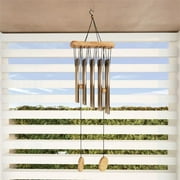 Metal & Wood Wind Chime-34.5 in. Tuned Metal Wind Chimes with Bronze Finish