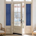 thumbnail image 2 of Vintage Navy Blue Window Privacy Film, Farmhouse Retro Dark Solid Color Linen Texture Static Cling UV Sun Blocking Heat Control Window Tint, Non-Adhesive One Way Windows Privacy Cover 17.7''x78.7'', 2 of 7