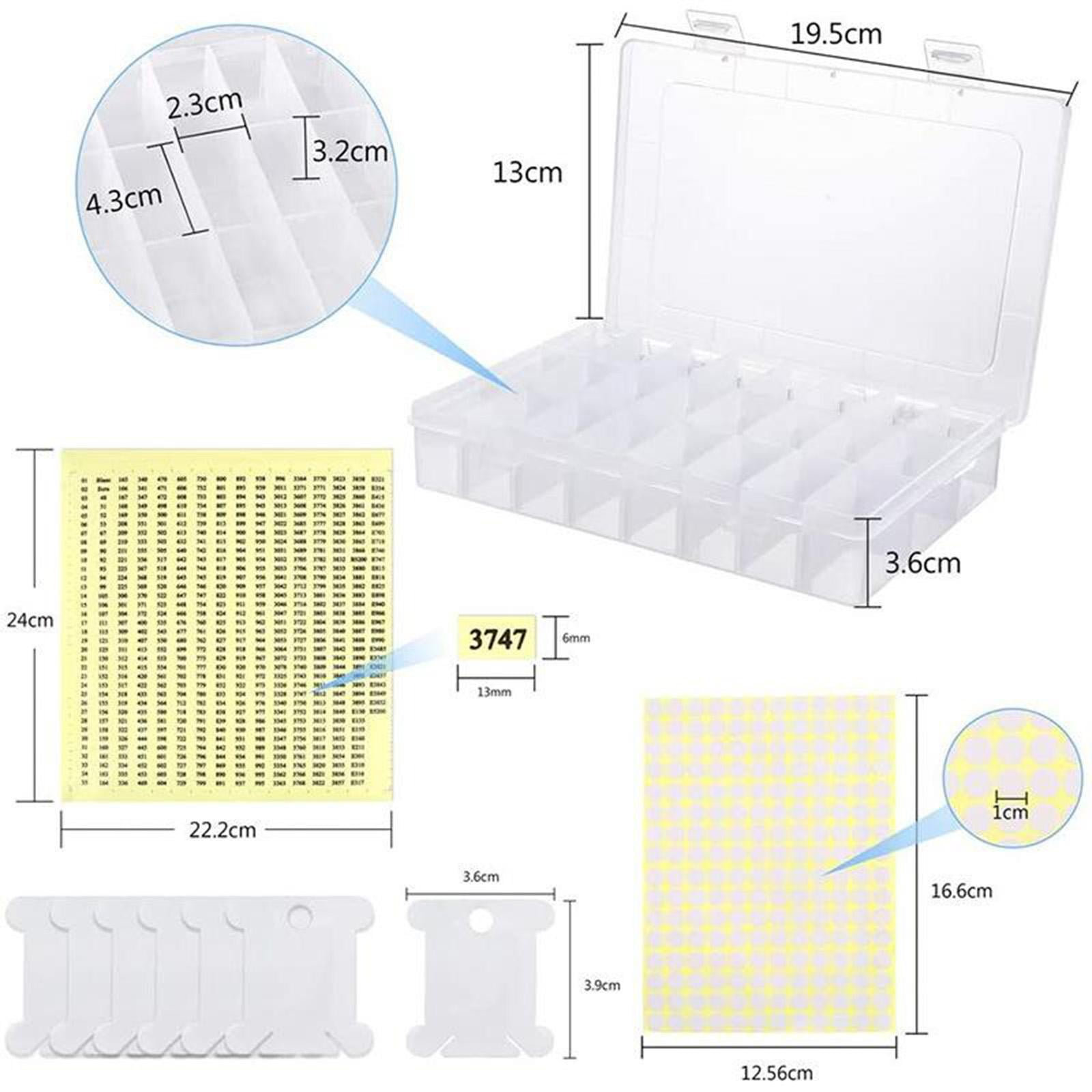 Embroidery Floss Organizer Box - 2pcs 24 Compartments with 150 Floss Bobbins and
