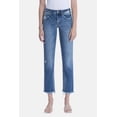 thumbnail image 6 of Flying Monkey - Mid-Rise Crop Slim Straight Jeans with Frayed Step Hem (27.25" Inseam) - F5210, 6 of 9