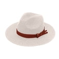 thumbnail image 2 of HONHUZH Summer Hats Womens Wide Brim Sun Hat With Leather Belt Foldable Beach Travel Hat, 2 of 7