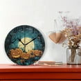 thumbnail image 5 of DEIARA Cartoon Halloween Pumpkins Burgundy Butterfly Wall Clock 10in Silent Mechanism Battery Operated Retro Style for Living Room Bedroom and Kitchen Gold Pointer, 5 of 10