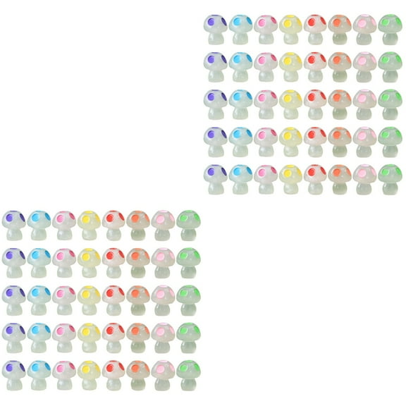 Set of 2 Mushroom Cake Decoration Cupcake Topper Luminous Bonsai Adornment