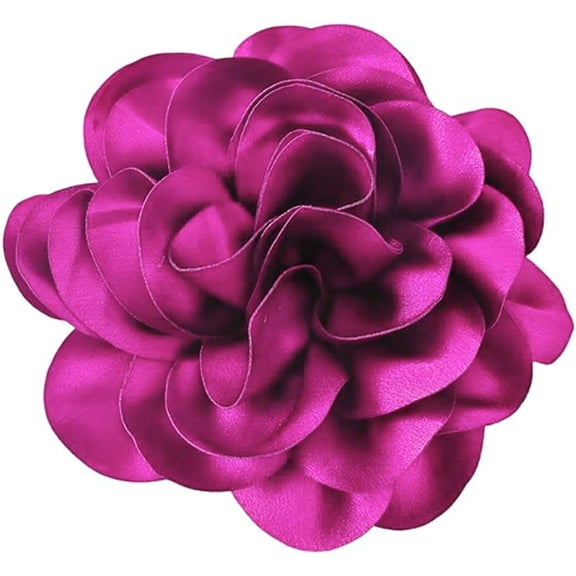 Flower Polyester Brooches with Iron Pins Blue Violet 198mm