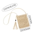 thumbnail image 3 of Straw Bag For Women Small Bohemian Woven Crossbody Bag Lightweight Beach Shoulder Purse Handbag Tassel & Adjustable Strap, 3 of 3