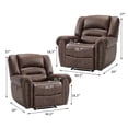 thumbnail image 3 of Bonzy Home Electric Power Recliner Chair Set of 2, Modern Reclining Chair with Rivet Trim & USB Port, Classic Single Sofa Home Theater Recliner Seating, Brown, 3 of 7