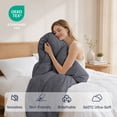 thumbnail image 5 of Unikome Lightweight Goose Feather Fiber Comforter, Cal King Size, Soft Duvet Insert with Box Stitch Design, 8 Loops, Machine Washable, 108 x 94 in, Dark Gray, 5 of 11